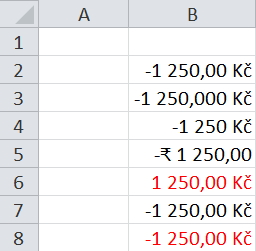 4.2.6 TYP MATEMATICKÝ Tento typ se příliž často nepoužívá. Popis příkladu Obrázek 17: Typ matematický Do buňky B2 až B5 jsme vložili různé čísla a navolili formát matematický.