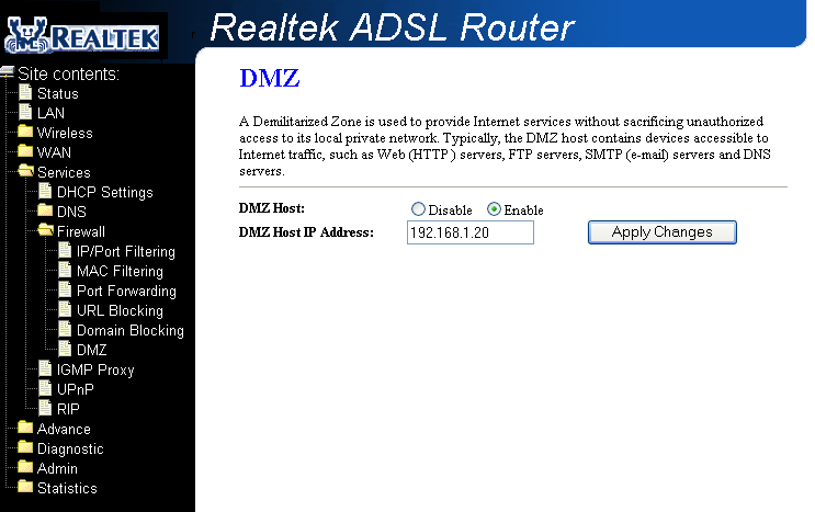 External Port Interface Port cíle, který má být pro tuto aplikaci otevřen na straně WAN.