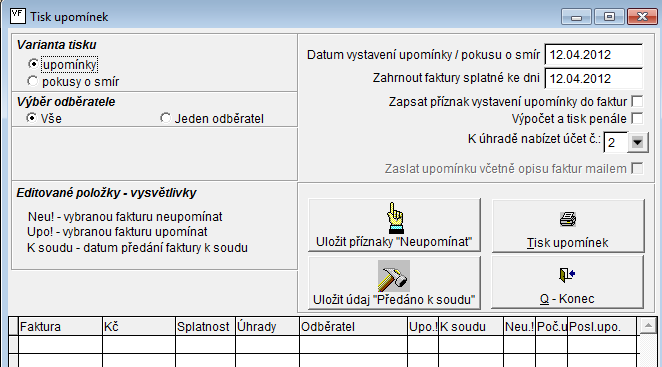 Proces vymáhání pohledávek zahrnuje i uznání pohledávek/závazků dle Obchodního zákoníku 323 až 405.