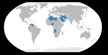 Členské země OPEC Alžírsko (od 1969) Angola (od 2007) Ekvádor (od 197 do 1992, znovu se připojil 2007) Irák (zakládající člen) Írán (zakládající člen) Katar (od 1961) Kuvajt