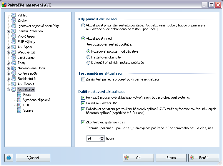 Rychlý rootkit test - testuje všechny běžící procesy, nahrané ovladače a systémový adresář (většinou c:\windows) Kompletní rootkit test - testuje všechny všechny běžící procesy, nahrané ovladače,