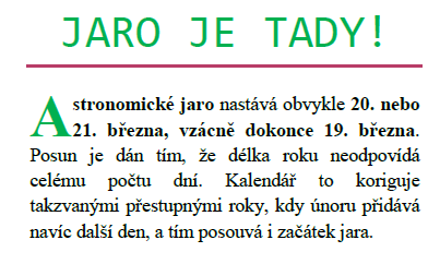 Letos jaro začalo 20. března.