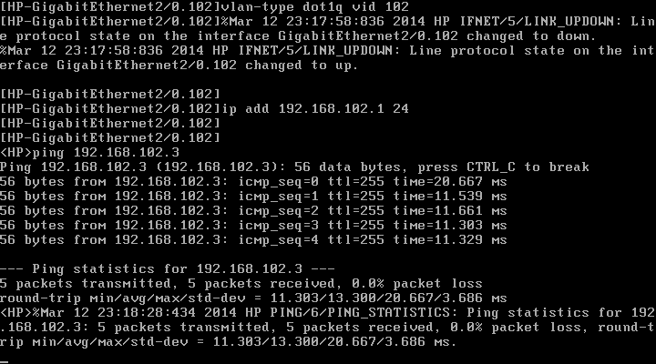 nakonfigurujeme komunikaci do MDC2 interface g 2/0 ip address 192.168.101.1 24 a pingem na 192.168.101.2 ověříme Ještě komunikaci do MDC3 ve vlaně 102. Zrealizujeme jako subinterface.