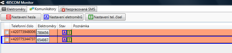 5. Konfigurace komunikátoru Konfigurační SMS je nutné odesílat vždy, pokud byl komunikátor do systému nově zadán (prostřednictvím elektroměru) nebo pokud byly změněny některé jeho parametry.