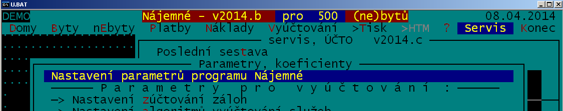 Při zakládání plateb za jednotlivé měsíce se rovnou nasčítají, (podle nastavených sazeb DPH pro jednotlivé služby), částky pro jednotlivé sazby DPH a uloží se v databázi plateb.