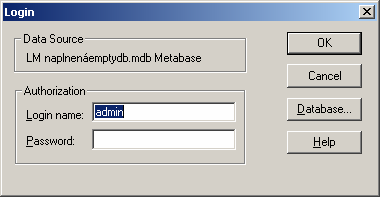 Obrázek 4.2.1 Použití neprázdné metabáze vyvolá výzvu pro vložení hesla administrátora nebo vybrání nové metabáze.