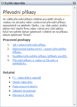 32 Vytvoření převodního příkazu naplněním ze ZaP Při hromadném plnění převodního příkazu postupujeme takto: 1.