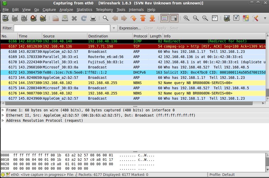 UTB ve Zlíně, Fakulta aplikované informatiky, 2013 112 Obrázek 35. Použití programu Wireshark detailní zobrazení odposlechnutého paketu Test č.