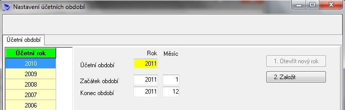 Založení nového roku Akce / Založení účetního