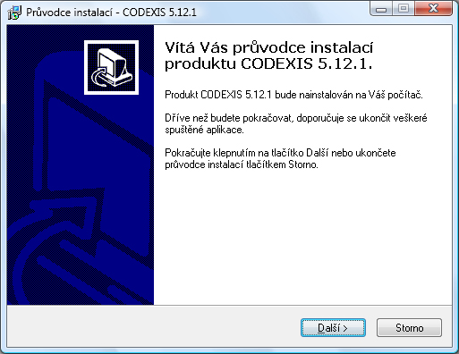 Codexis Systémová příručka 7? AKTUALIZACE A OD 6.2 OD PRODUKTU 7.1 DOPLŇKŮ Instalace 3.