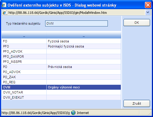 Většinu informací převezmete z ARES (nutno zadat IČO)» následně provedete zjištění, zda organizace má DS (ověř v