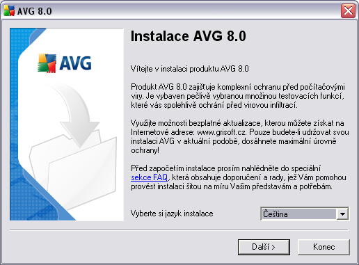 4. Instalační proces AVG Pro instalaci AVG na váš počítač potřebujete aktuální instalační soubor.