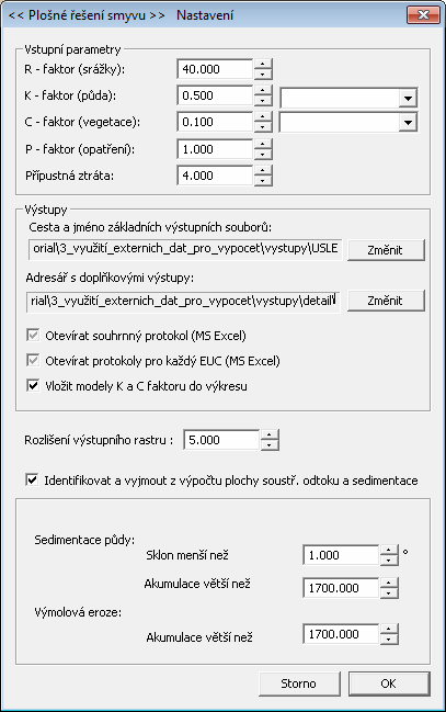 4.2 Načtení externích dat Do modulu Atlas EROZE je možné načítat vektorová data ve formátu *.shp pro jednotlivé hranice EUC a faktory rovnice USLE (manuál Atlas EROZE, kapitola 11.2).