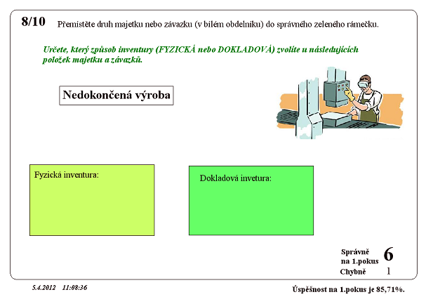 Obr. č. 27: Učební úloha typu Button (2.