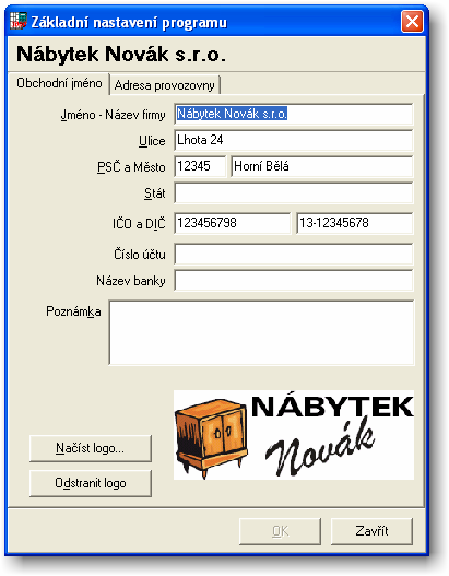 Merick Calc 3000 Základní nastavení programu Kapitola 23: Základní nastavení programu V základním nastavení se zadávají základní údaje o uživateli programu Merick Calc 3000.