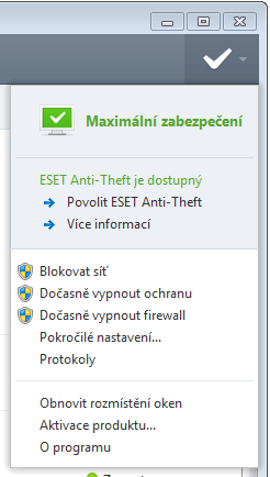 4.7.4 Přístup k nastavením Správné nastavení ESET Smart Security je velmi důležité pro zachování celkové bezpečnosti vašeho systému.