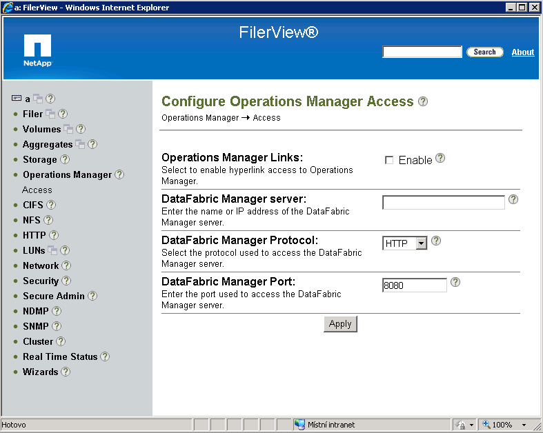 Obrázek č. 15: NetApp GUI - Operations manager Zdroj: Vlastní úprava 2.3.2 Raid-DP Od roku 2003 a od verze operačního systému Data ONTAP 6.