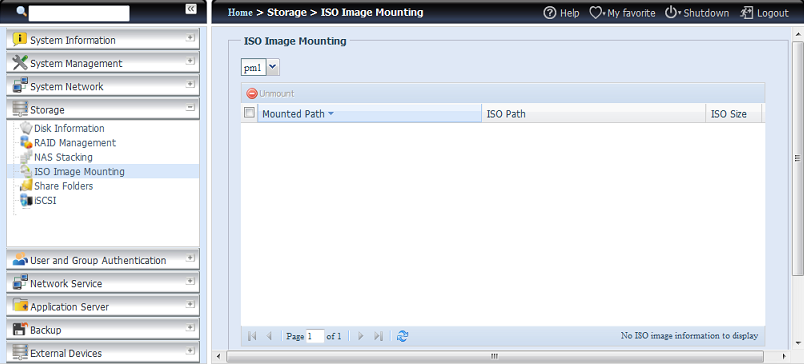 V hlavní nabídce najdete ISO Mount (ISO montáţ) pod Storage (Úloţiště) Viz následující