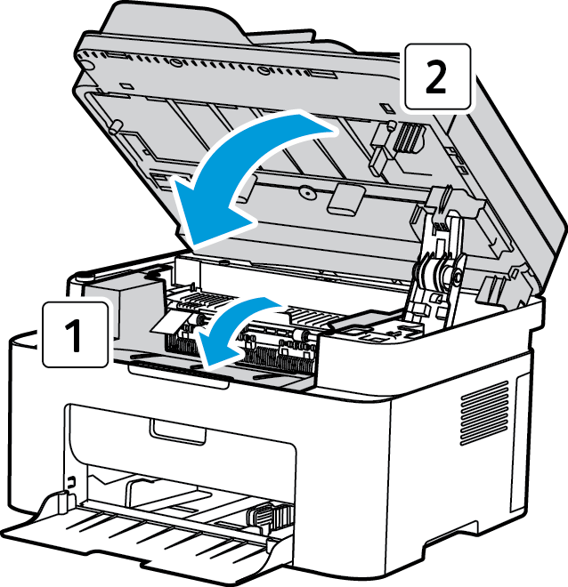 Odstranění zaseknutého papíru 4. Zaseknutý papír vyjměte opatrným zatažením rovně ven. 5. Vraťte tiskovou kazetu zpět.