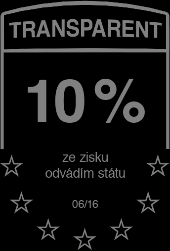 TAXPARENTNÍ ZNAČKA Taxparentní značka je udělována v rozpětí 10 % (minimum) až po cca 35 % a v rozpětí 0 až 7 hvězdiček.