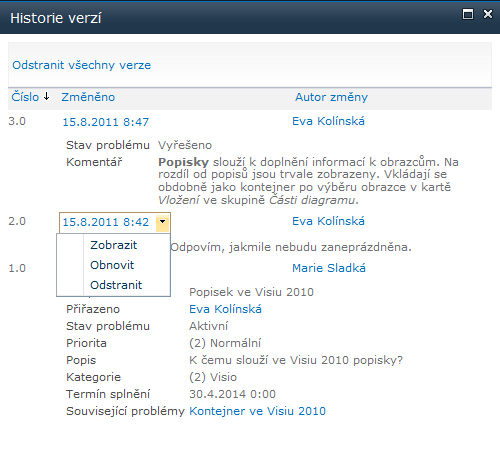 Kapitola 2: SharePoint 45 Často se stává, že část obrazců diagramu tvoří logický celek. Seskupení umožňuje manipulovat s obrazci najednou. Kontejner umožňuje graficky obrazce zvýraznit.