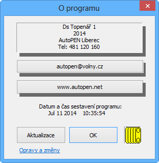 Kapitola 9 Automatické aktualizace programu Program je vybaven kontrolou aktuálnosti daného sestavení (datum poslední změny programu).