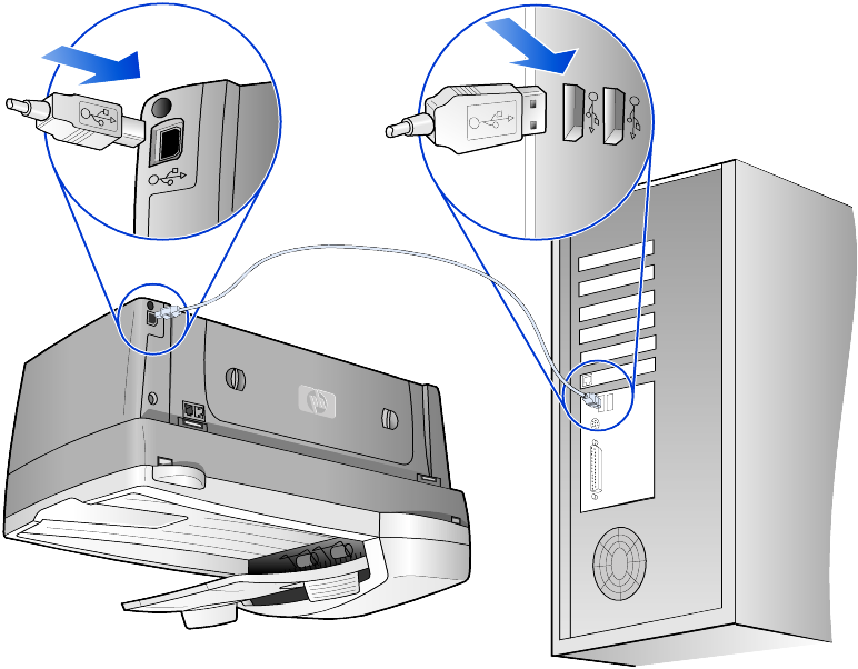 kapitola 8 p ipojení portu usb P ipojení za ízení HP OfficeJet k počítači pomocí USB je p ímé a snadné.