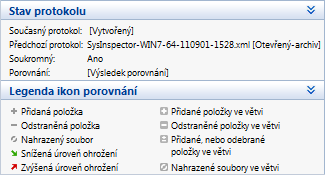 7.7.8.2.2.3 Porovnávání Funkce porovnání umožňuje porovnat dva stávající protokoly. Výstupem této funkce je sada záznamů, které nejsou společné pro oba protokoly.