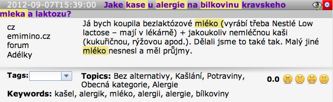 Ukázky příspěvků Příklady jednotlivých příspěvků ve spojení s tématem