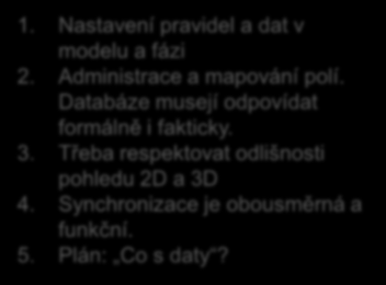 Nastavení pravidel a dat v modelu a fázi 2. Administrace a mapování polí.