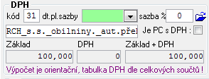 6 Zásoby_Přenesená daňová povinnost +1640 3 Nastavení v aplikaci *210_Obchodník V aplikaci *210 je třeba na hlavičce dokladu v záložce Speciality (viz Příloha (s.