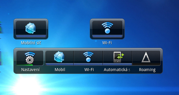 178 Internetová připojení O widgetech připojení Na obrazovku Plocha si můžete přidat widgety Mobilní síť a Wi-Fi nebo Ovládací panel dat, a tak můžete rychleji aktivovat a deaktivovat tato připojení.