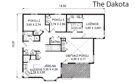 bydlení či 2 rodiny. DAKOTA 154 m2 cena od 3 260 000,-Kč 4+2, počet osob 5-6.