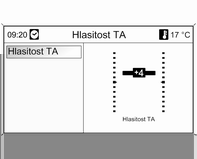 Informační systém 127 Nastavení hlasitosti Navi 600 Max. hlasitost při zapnutí Hlasitost závislá na rychlosti Stisknutím tlačítka CONFIG otevřete nabídku systémového nastavení.