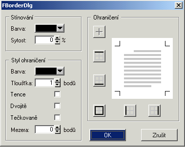 základní funkce pro práci s tabulkami. Tabulku můžeme vložit pomocí ikony na nástrojové liště nebo z menu Formát příkazem Tabulka.