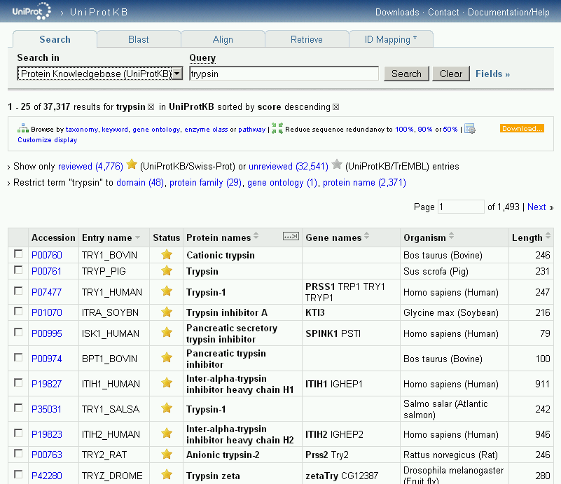 Protein Knowledgebase UniProtKB http://www.