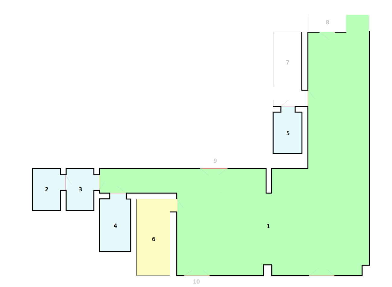 Regály mají celkem pět polic. Přidání dalšího patra by už nevyhovovalo díky špatné manipulaci.