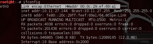 Zjištění lokální MAC adresy = OS Windows = V příkazovém řádku pomocí příkazu ipconfig