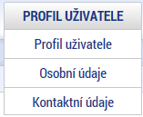 2.3. Profil uživatele Stiskem tlačítka Profil uživatele, může uživatel upravovat své osobní údaje, kontaktní údaje pro zasílání notifikací a dále jsou zde k dispozici údaje o