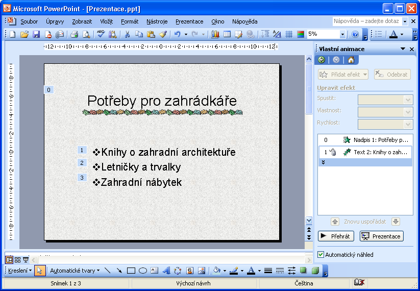 Kapitola 3 Tabulky, grafika, video a zvuk 39 Zmíněný panel nástrojů obsahuje také dvě užitečná tlačítka, pomocí nichž můžeme upravit velikost prvků tabulky na snímku: jsou to tlačítka Řádky stejně