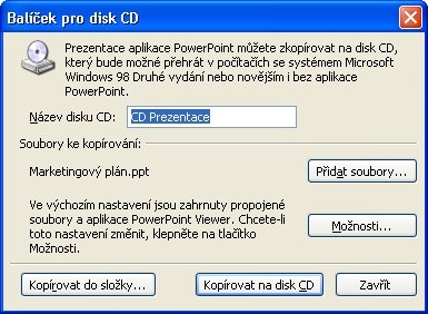 66 Microsoft Office PowerPoint 2003 můžeme vložit do skrytého snímku a vrátit se pomocí něj do původního místa v prezentaci.) Balení pro disk CD-ROM NOVINKA!