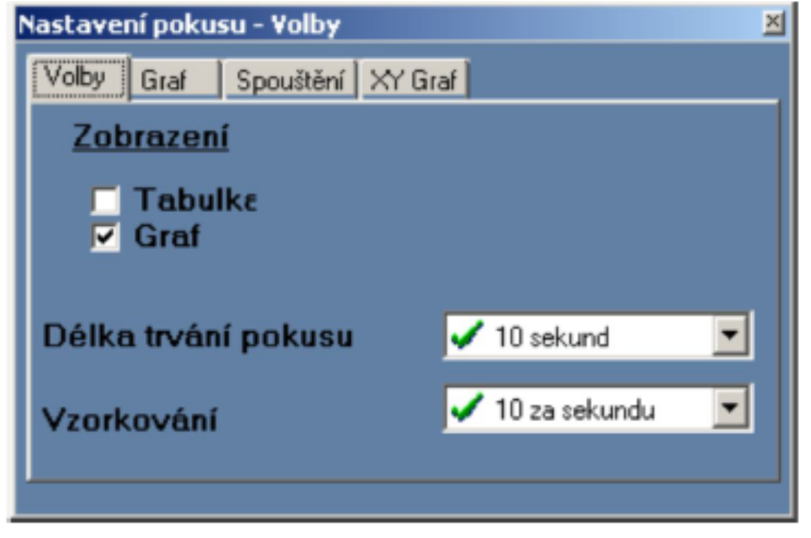 7 velkými číslicemi. Graf Je-li zatrženo, data pokusu se zobrazí ve formě grafu (výchozí nastavení). Mřížka Je-li zatrženo, v grafu se obrazí mřížka.