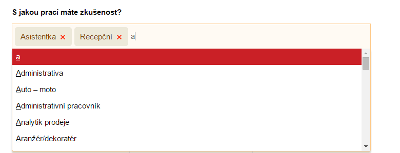 Hledání podle oboru nebo profese Samozřejmě lze vložit i více profesí nebo oborů.