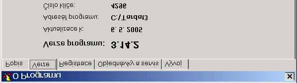 46 7. SPRÁVA PROGRAMU, AKTUALIZACE 7.4 Jak zjistím aktuální verzi programu? V hlavní nabídce programu otevřete nabídku Nápověda a klikněte na položku O programu, verze, klíč.