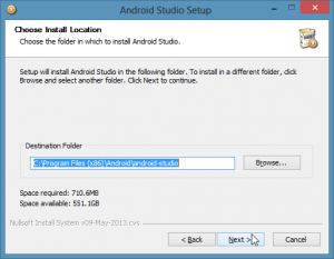 2 INSTALACE ANDROID STUDIA A POTŘEBNÝCH KOMPONENT Obrázek 2: Instalace JDK Jak lze vidět, po instalaci zabere Android Studio přes 700 MB na disku.