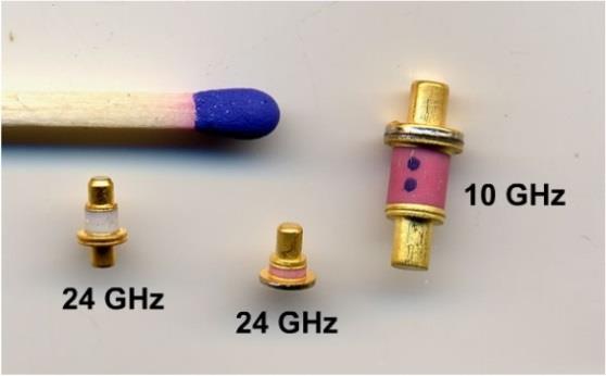 desítky mw - InP do 200 GHz (nutnost větších intenzit pole) s výkonem do 50 mw - GaN