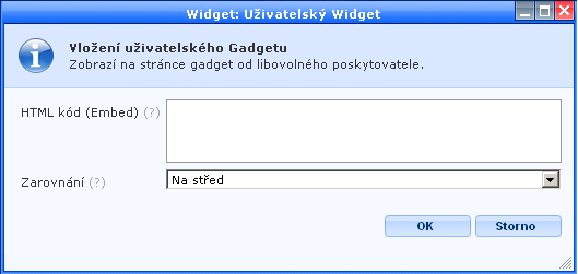 Po kliknutí na tuto položku se vám otevře okno s vygenerovaným html kódem: Tento kód si zkopírujete do schránky, okno zavřete a přesunete se do administraci systému Webnode, kde si zobrazíte stránku,