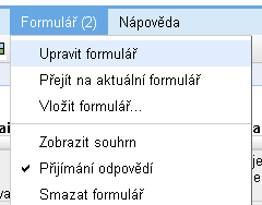 Pokud budete chtít později měnit obsah formuláře, dostanete se k němu přes stránku Google dokumentů http://docs.google.