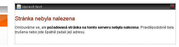 Zde si rozbalíte položku Systémové stránky a kliknete na odkaz Stránka nenalezena.