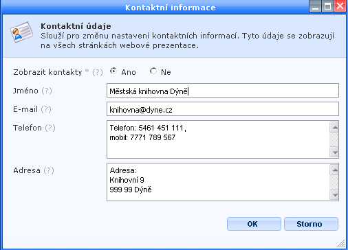Kliknutím na odkaz Upravit kontakt v úpravové liště otevřete formulář pro správu kontaktu a informace doplníte: Ponecháte výběr